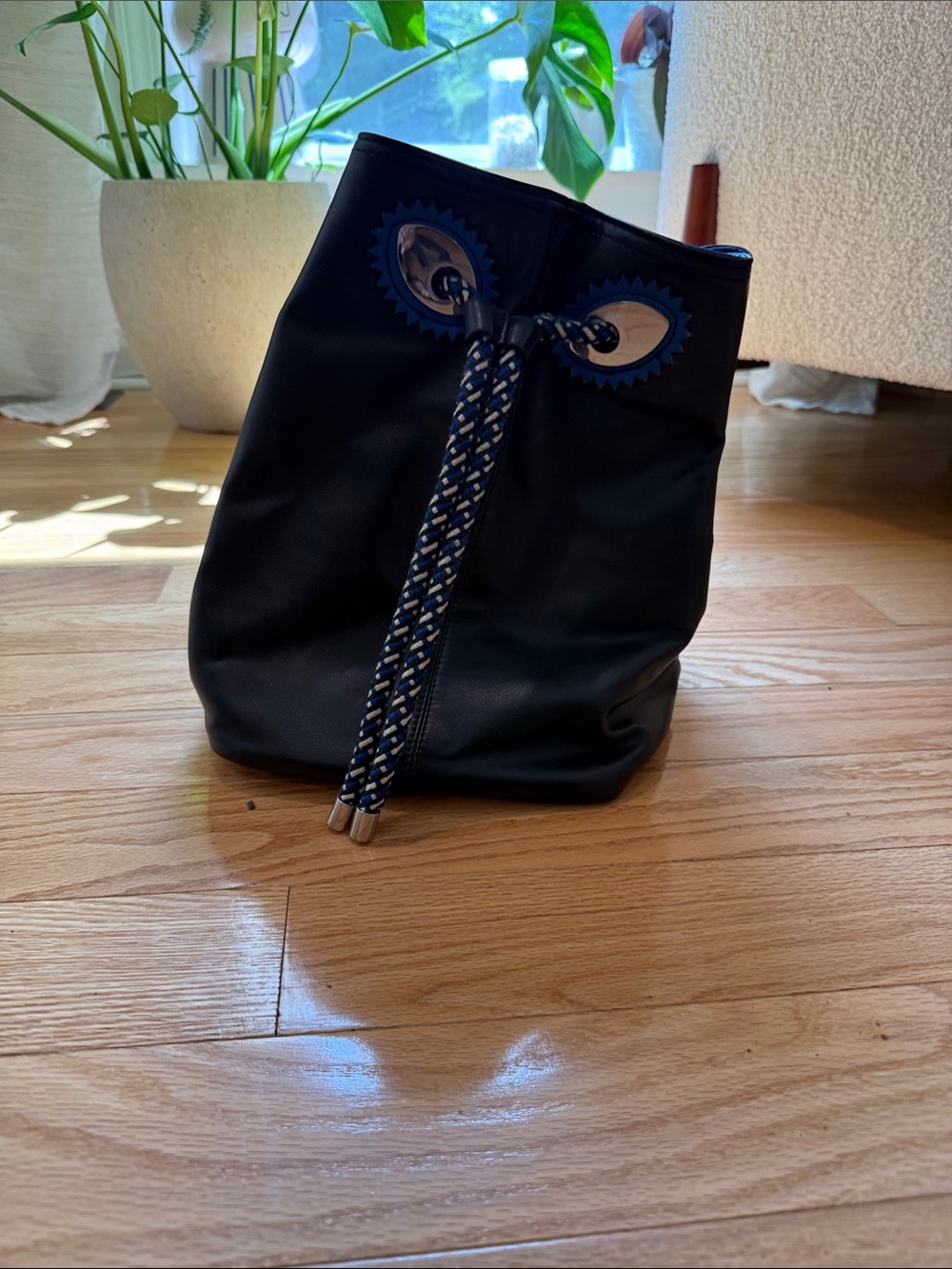 Zara Black Backpack Purse "Monster Eyes"